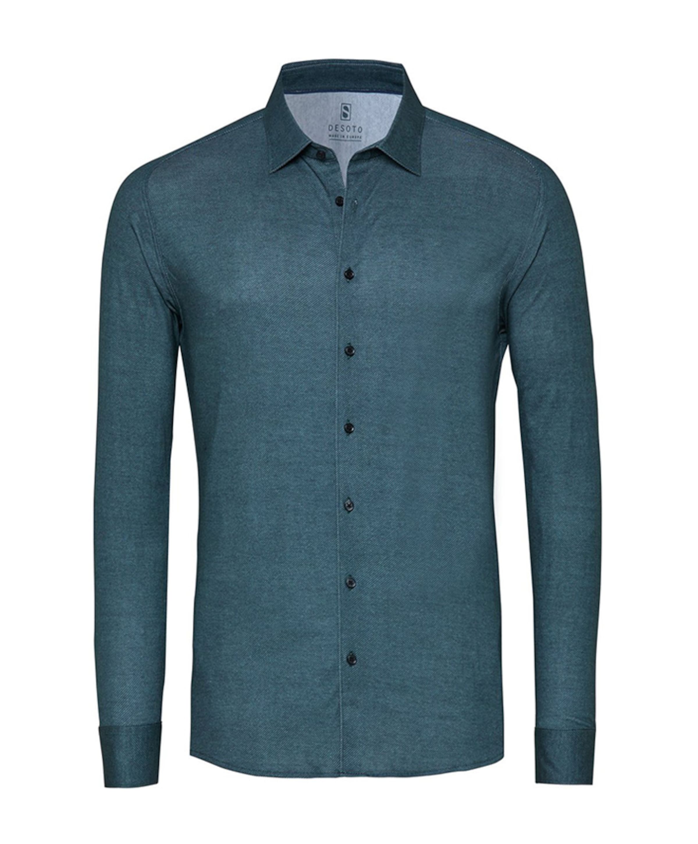 Heren overhemd lange mouw groen