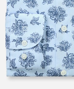 Heren overhemd lange mouw blauw