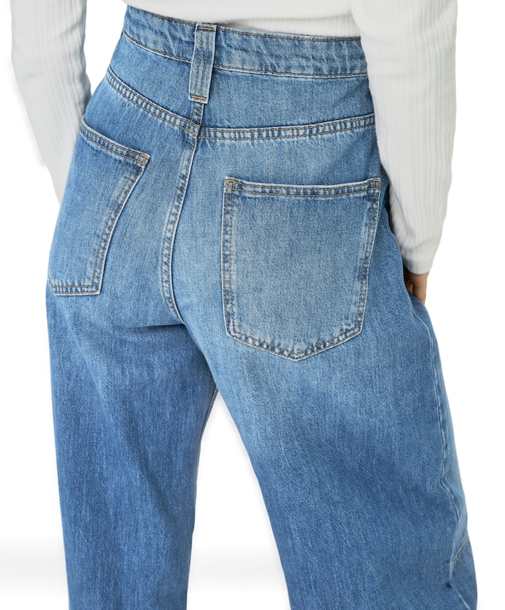 ONLFRANKIE HW ANK BARREL DNM DOT548 dames jeans blauw