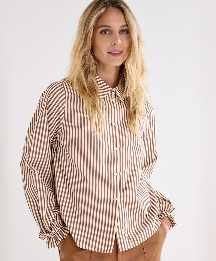 Dames blouse bruin