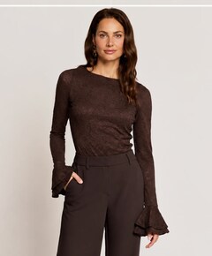 Dames longsleeve bruin