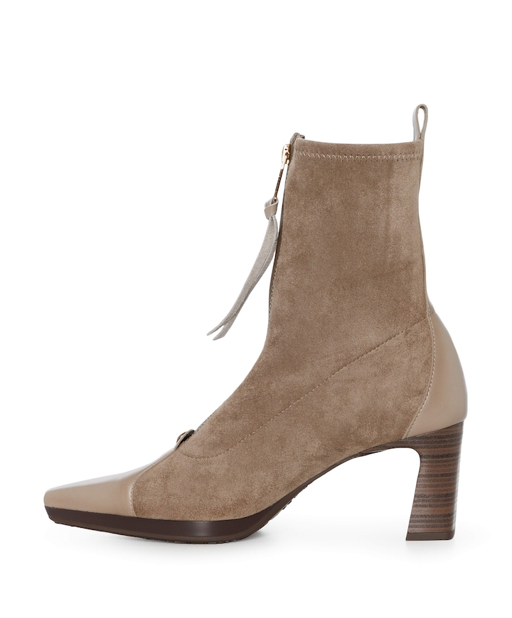 dames enkellaarzen beige