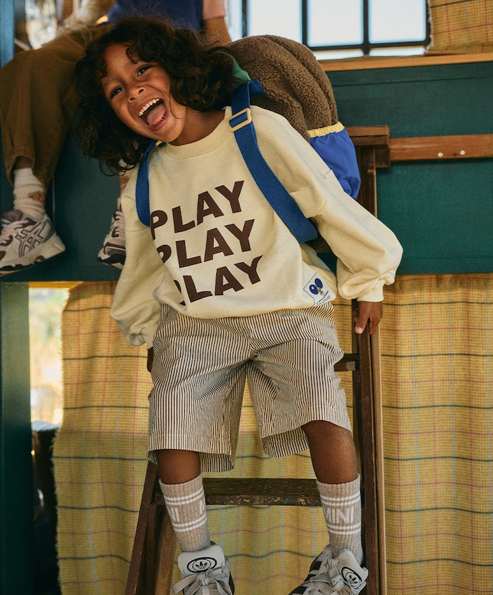 Poplin woven shorts jongens korte broek bruin