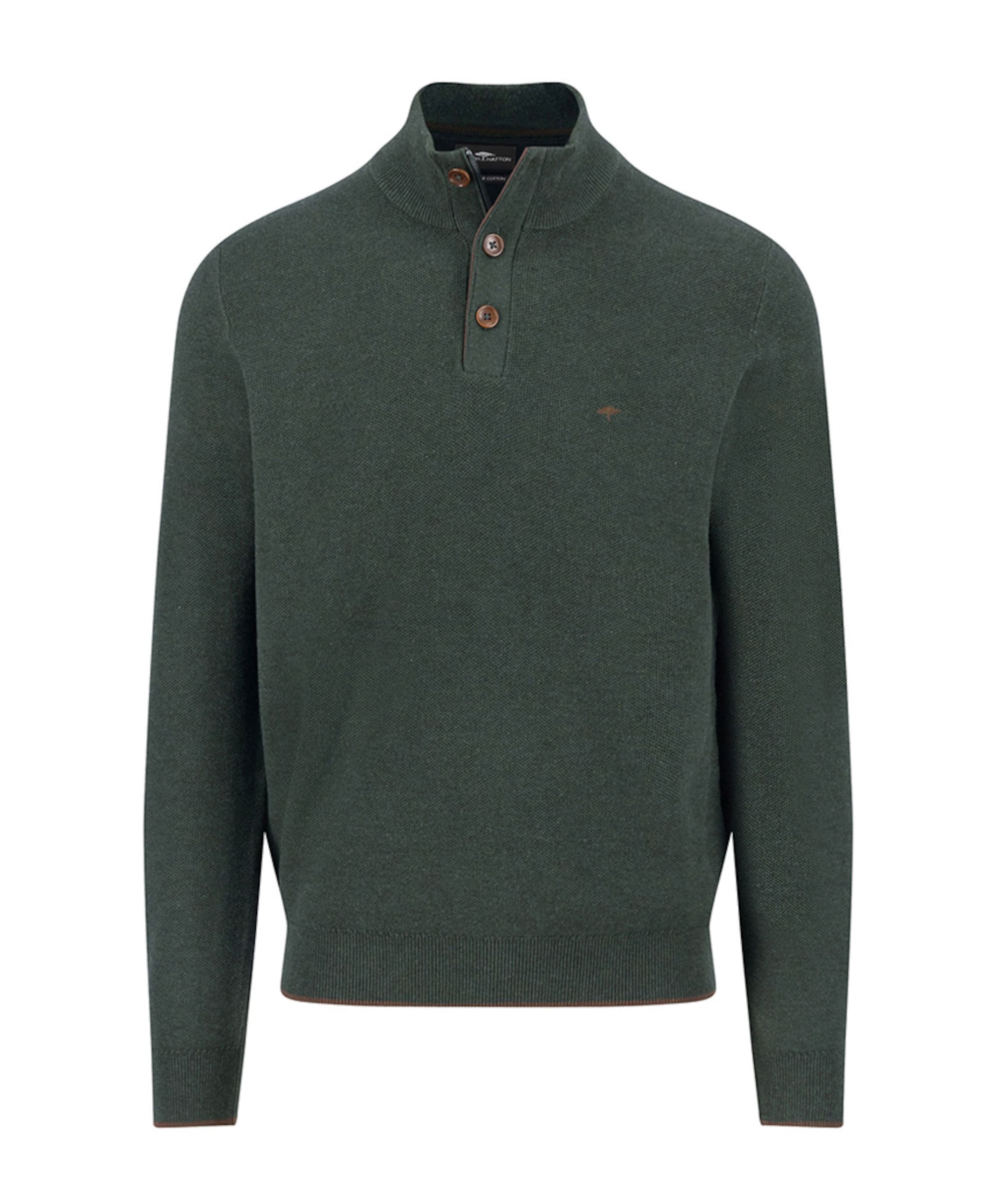 Heren trui met rits groen