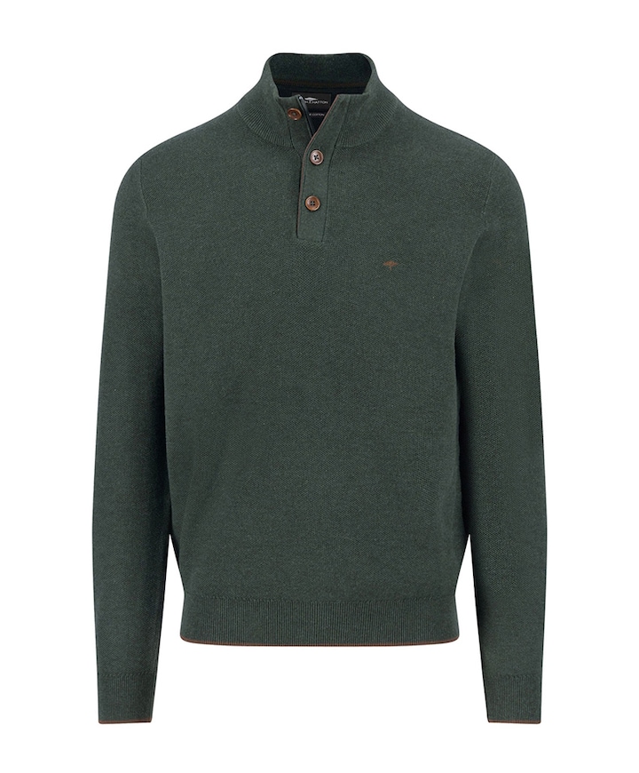 Heren trui met rits groen