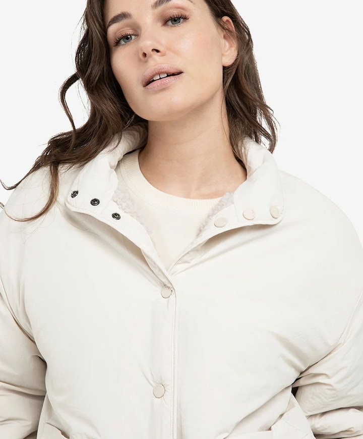 Dames jas omkeerbaar beige