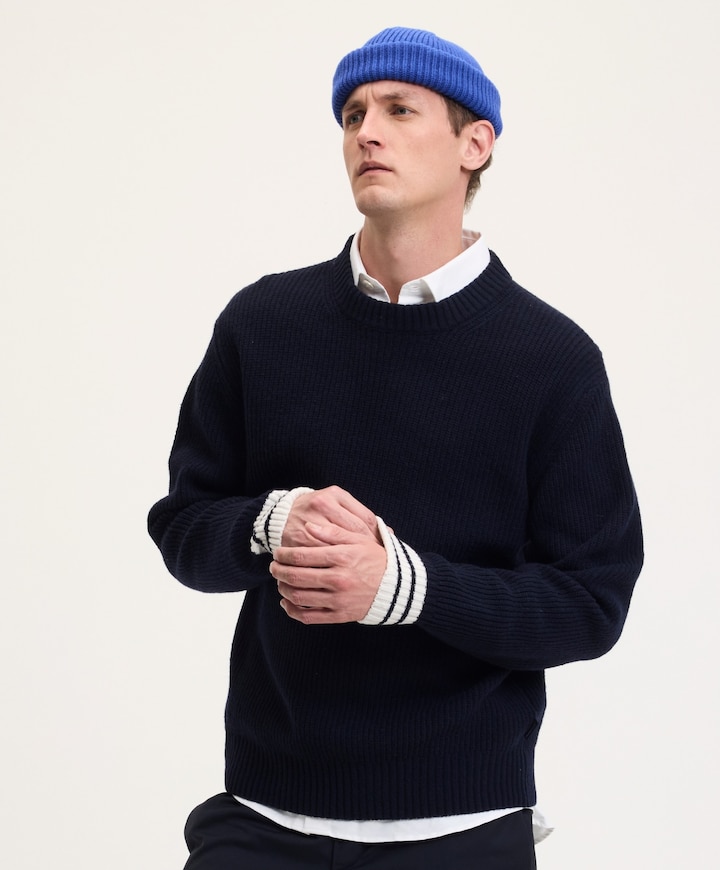 Heren sweater blauw