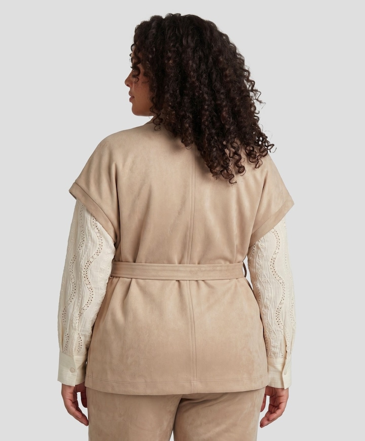 Dames gilet beige