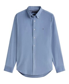 Heren overhemd lange mouw blauw