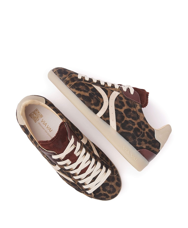 Nilla Khloe dames sneakers bruin