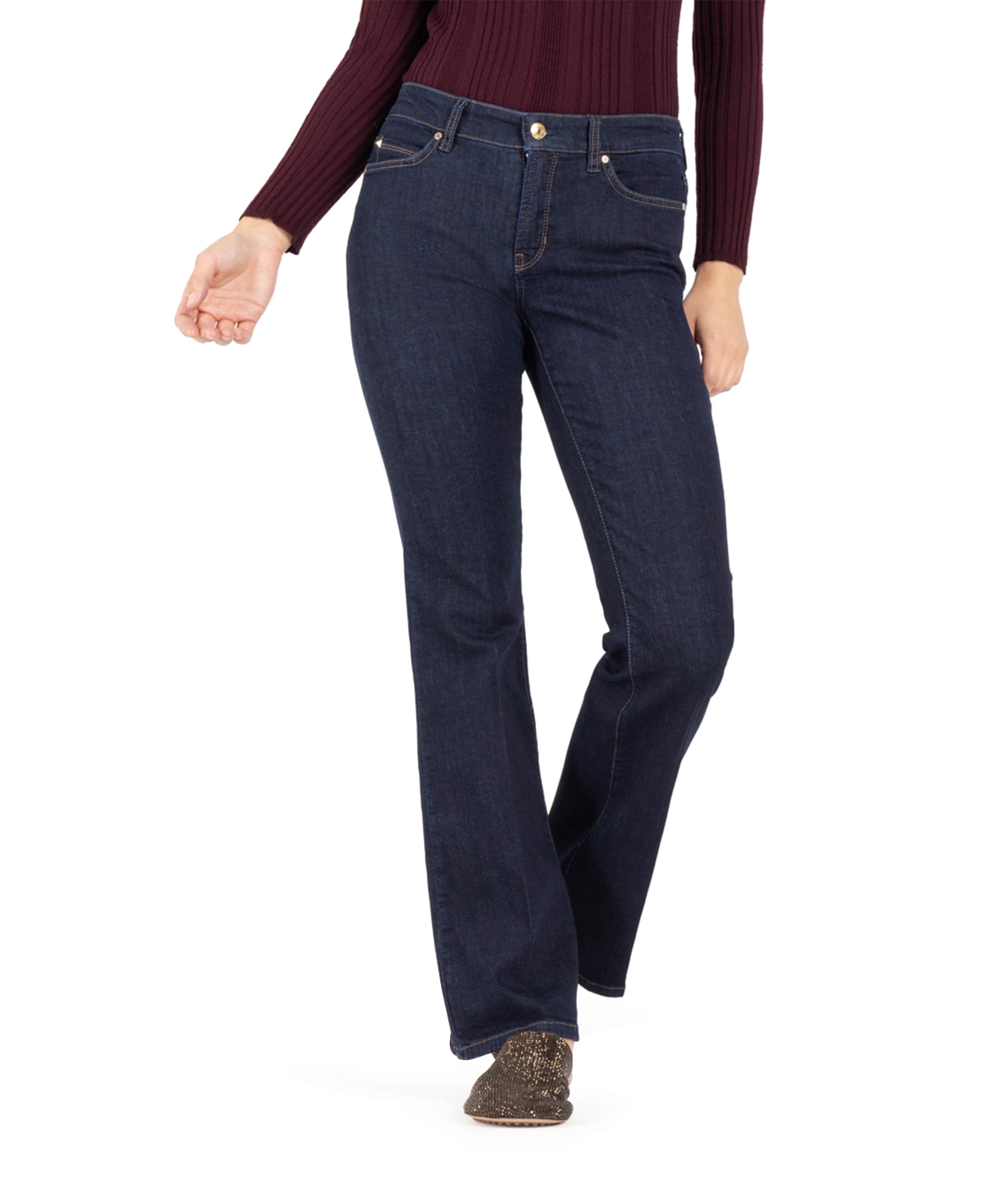 Paris flared dames jeans blauw