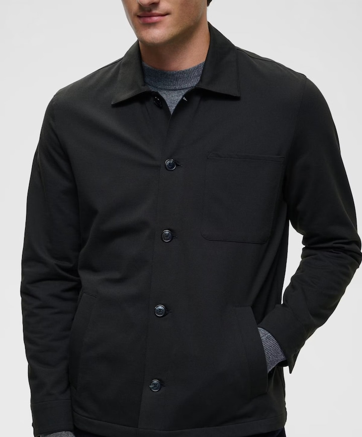 Heren overshirt zwart