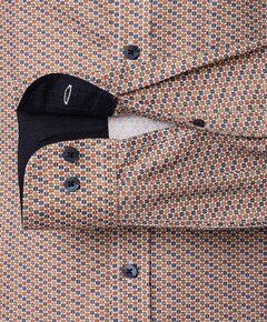 Heren overhemd lange mouw oranje