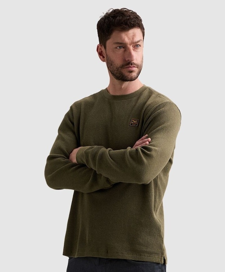 Heren longsleeve groen