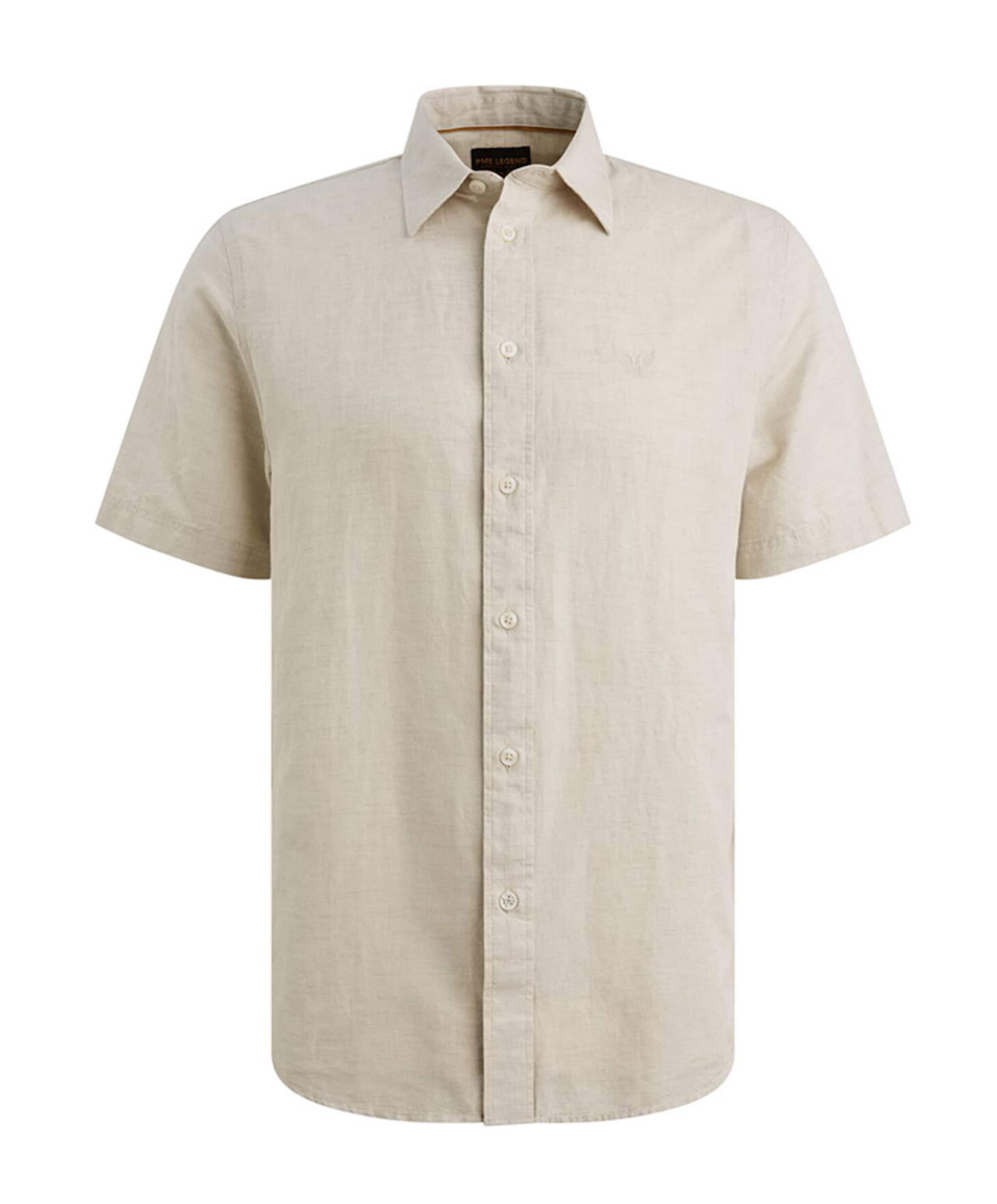Heren overhemd korte mouw ecru
