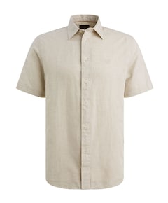 Heren overhemd korte mouw ecru