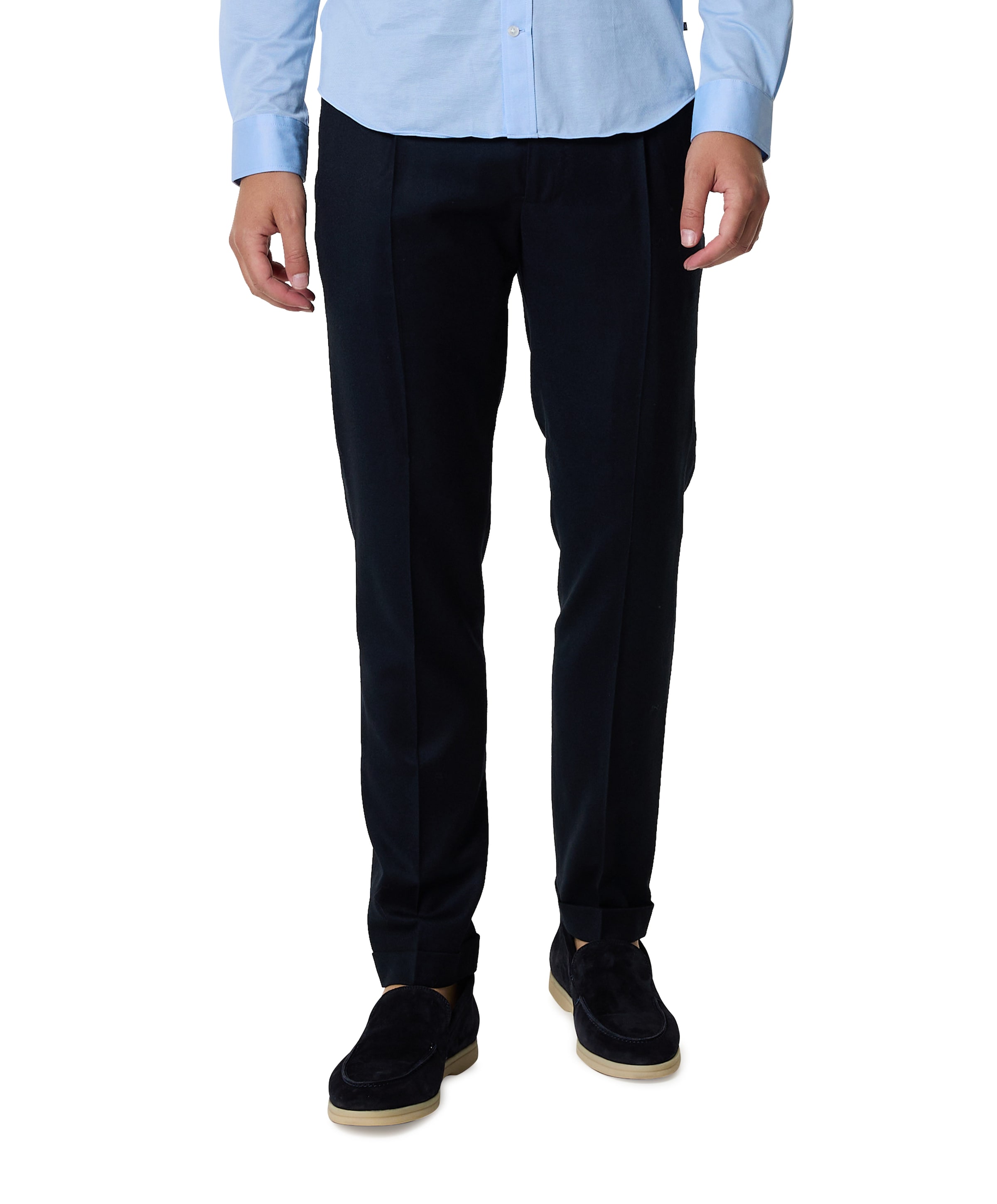 Retrolong heren pantalon blauw
