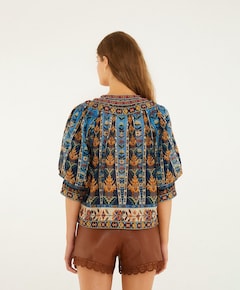 Dames blouse blauw