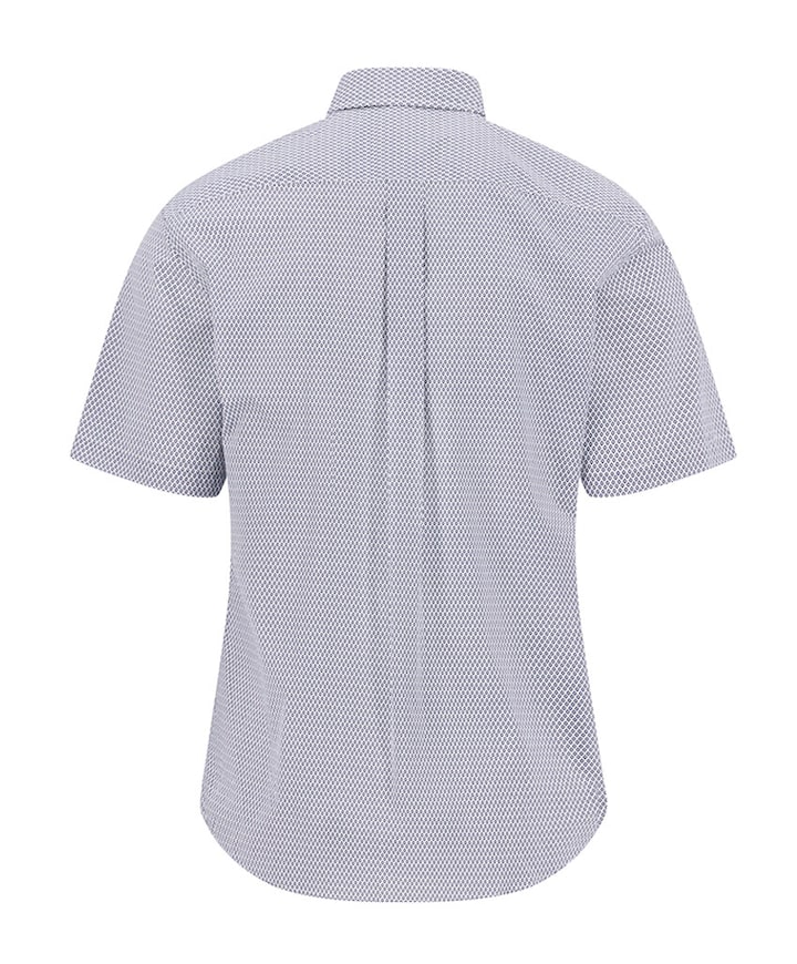 Heren overhemd korte mouw blauw