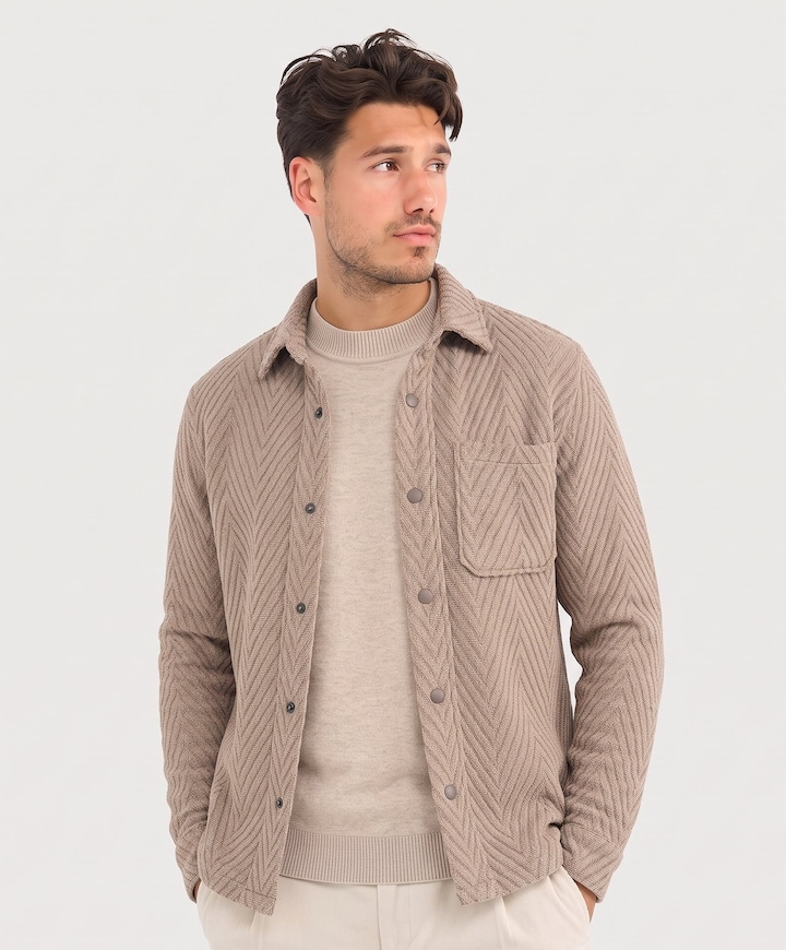 Heren overshirt beige
