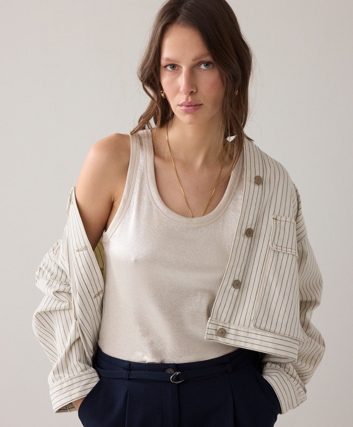 Dames top ecru