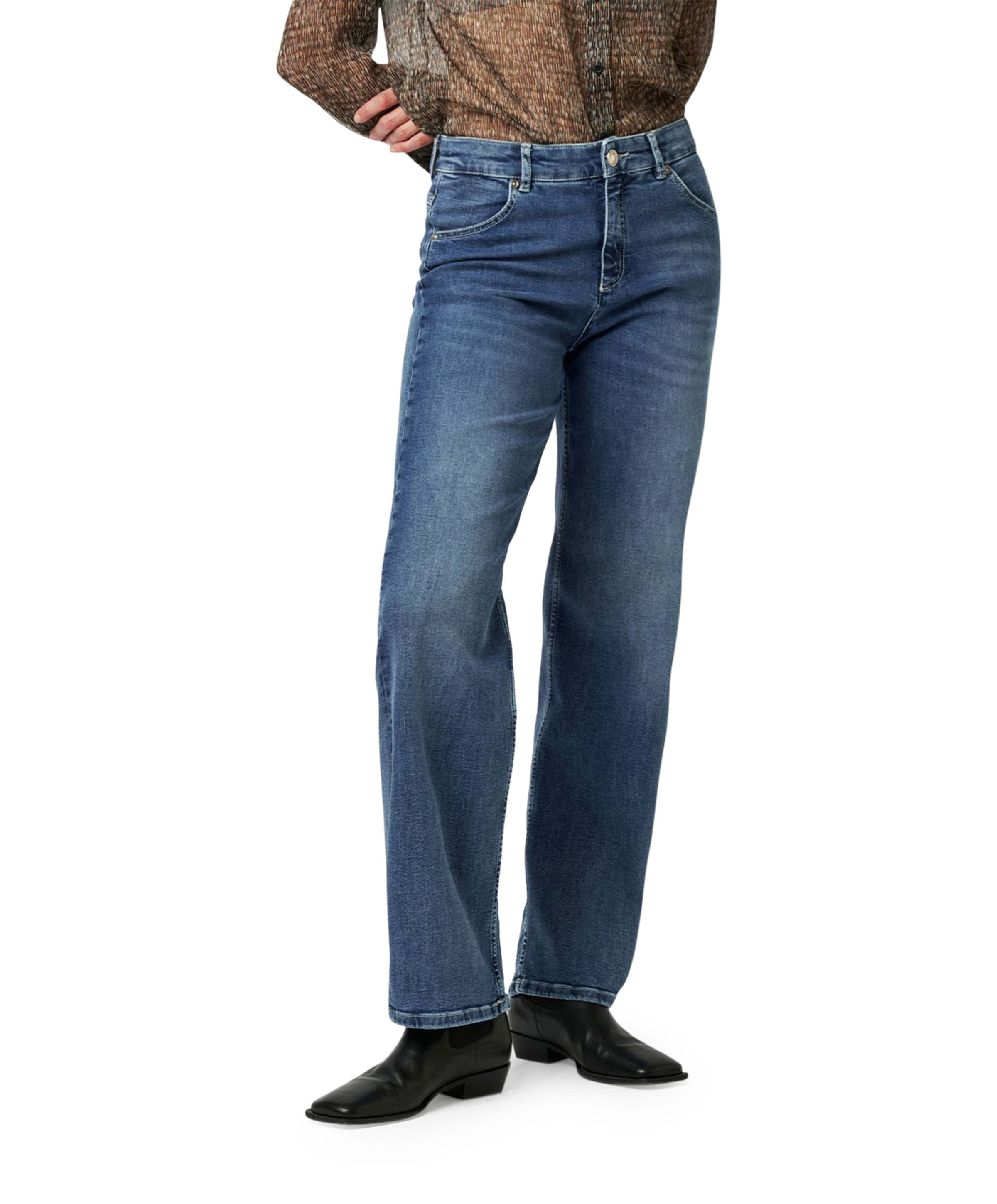 Liv Wide dames jeans blauw
