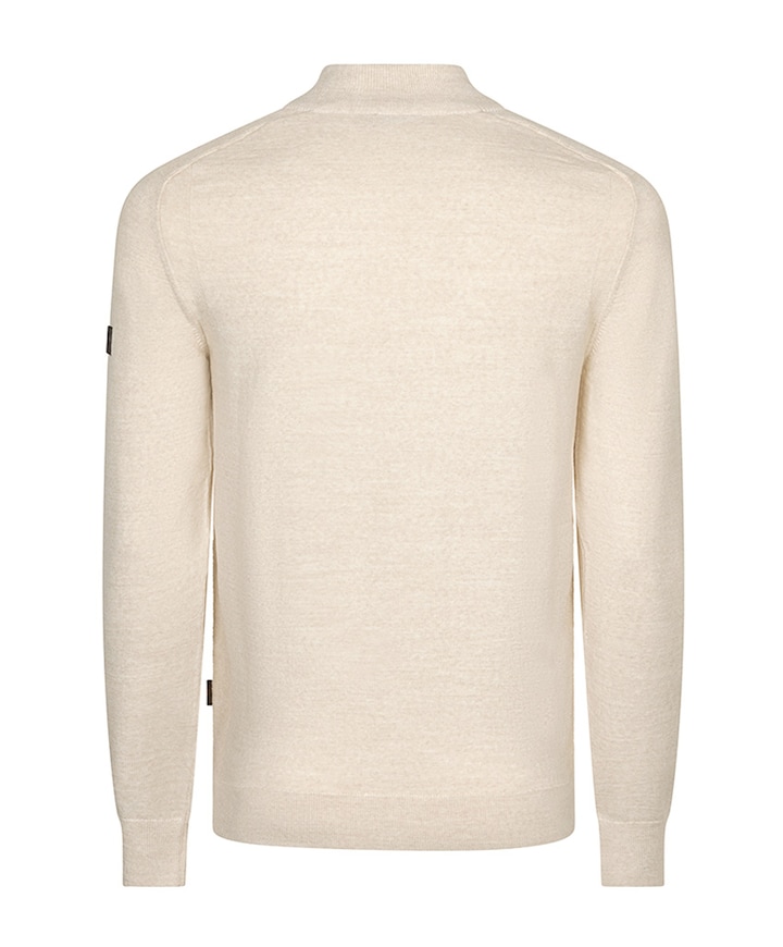 Heren trui met rits beige