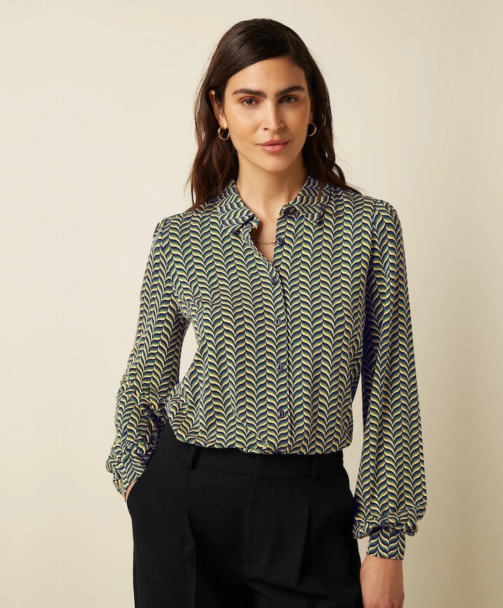 Dames blouse blauw