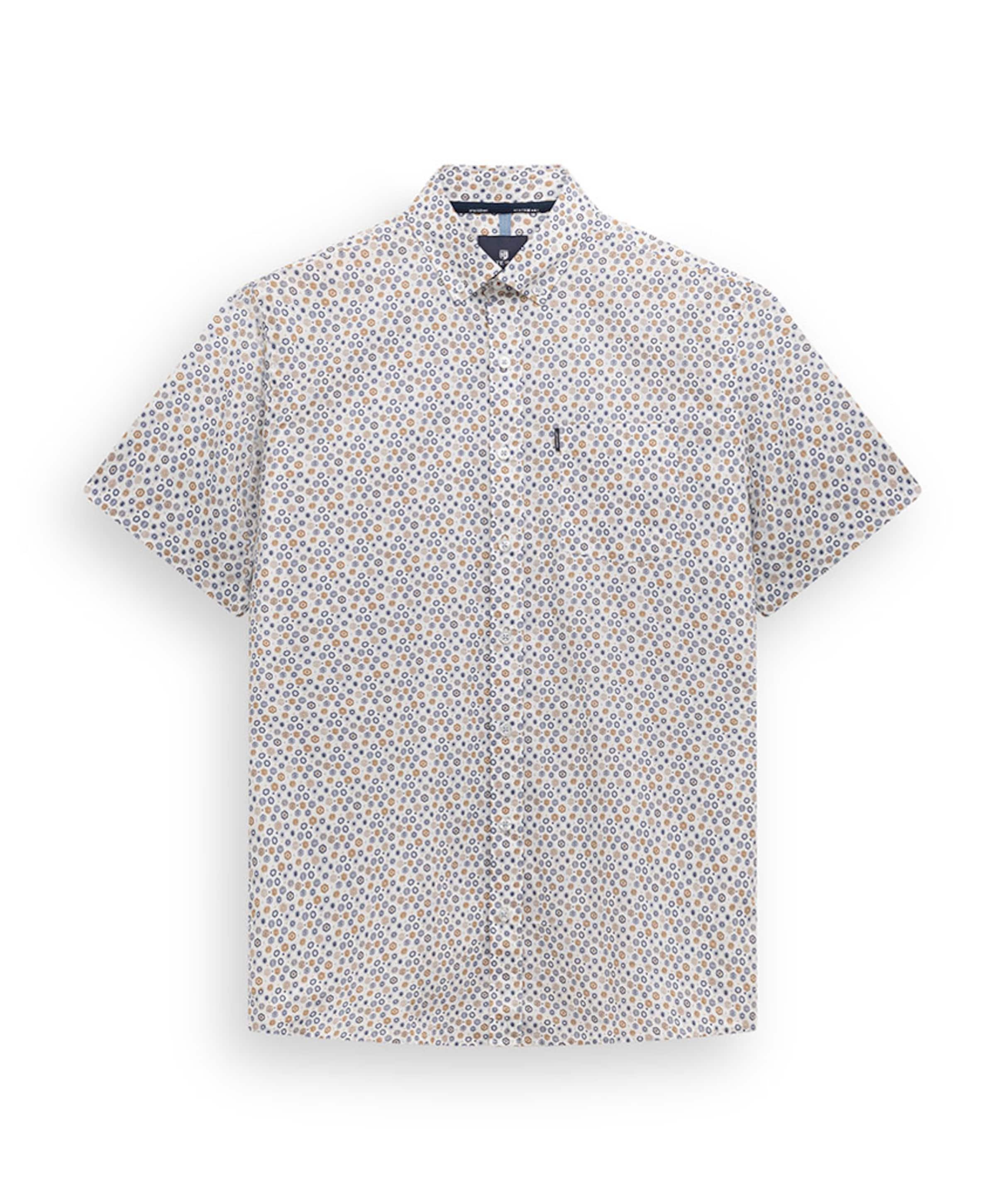 Heren overhemd korte mouw blauw