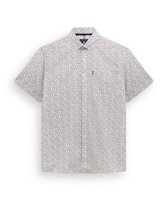 Heren overhemd korte mouw blauw