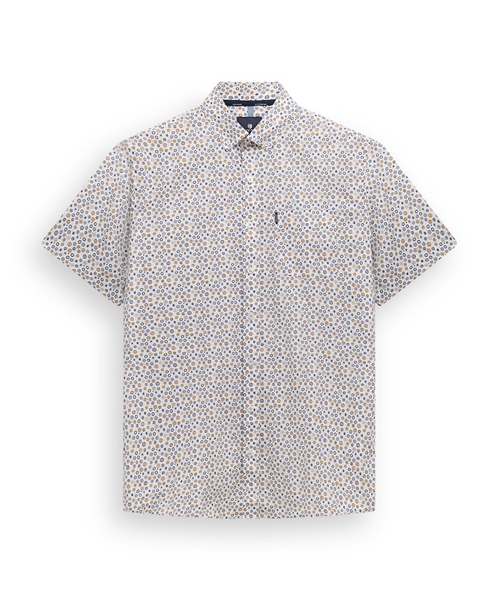 Heren overhemd korte mouw blauw