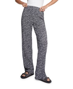 ladies woven crinckle text pants zwart