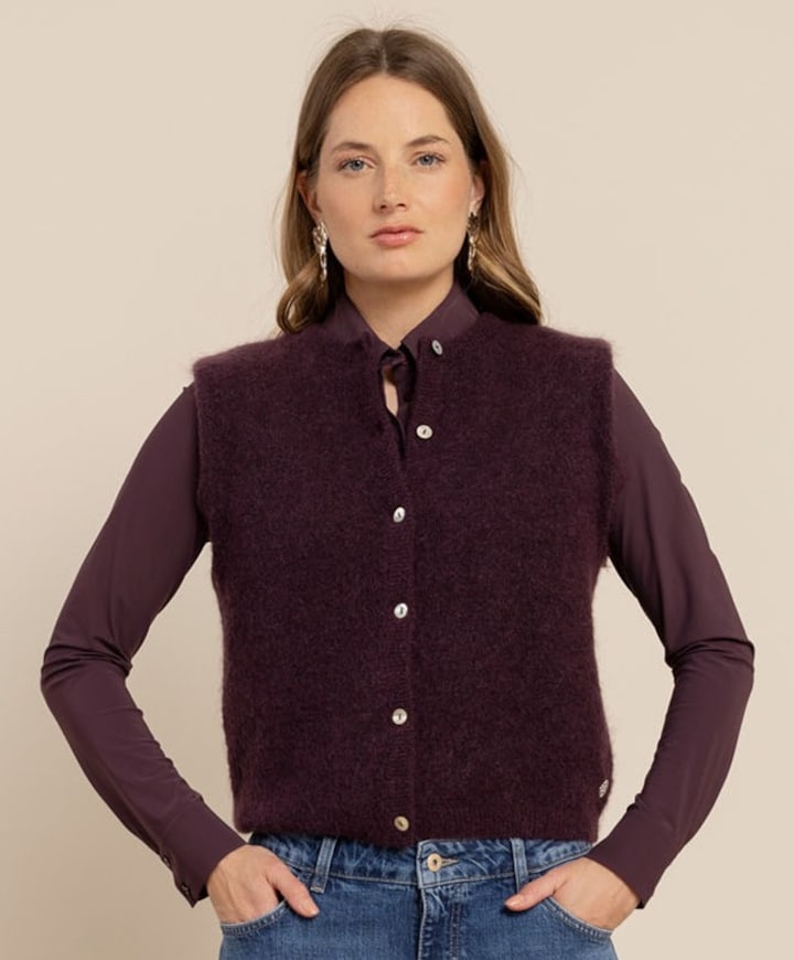 Dames gilet bordeaux