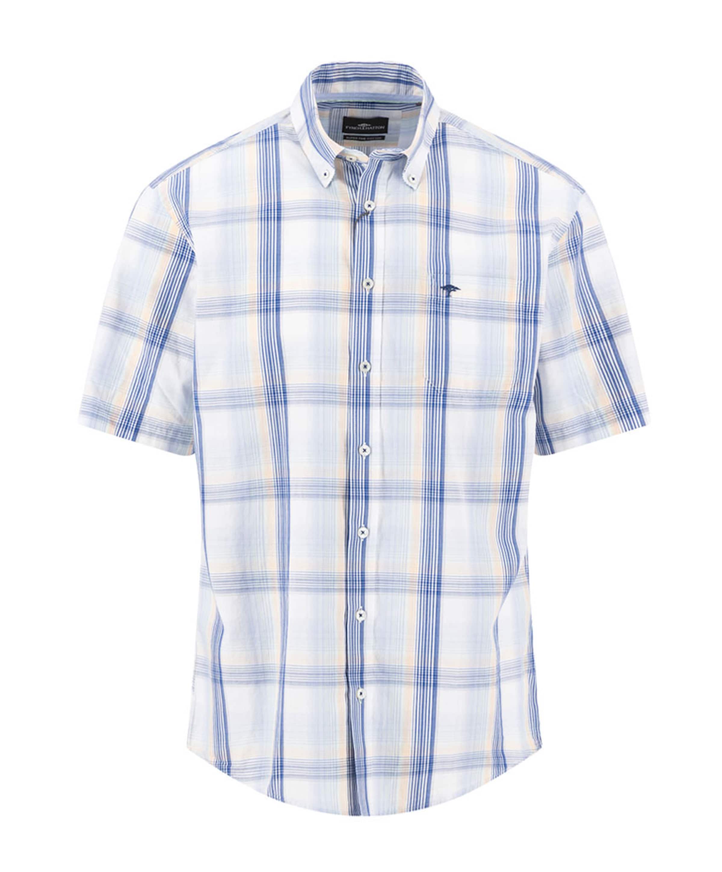 Heren overhemd korte mouw blauw