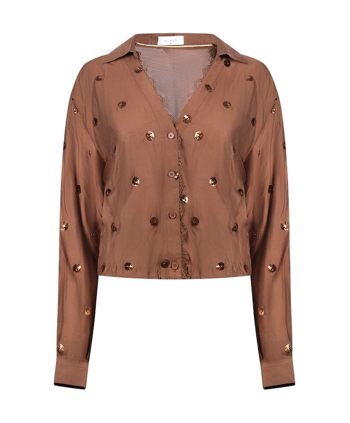 Dames blouse bruin