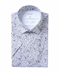 Heren overhemd korte mouw blauw