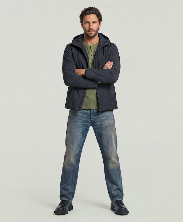 Heren jas blauw