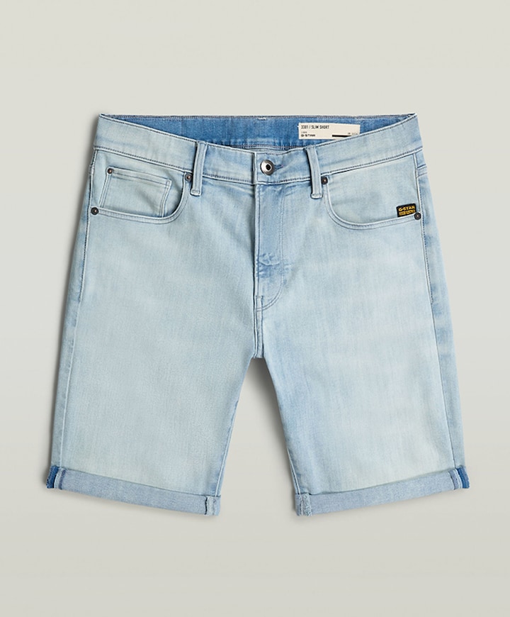 3301 Slim Shorts heren korte broek blauw