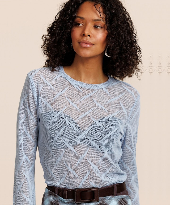 Dames longsleeve blauw