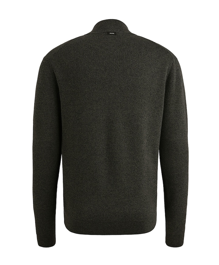 Heren trui met rits groen