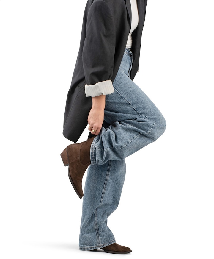 Rose dames enkellaarzen bruin