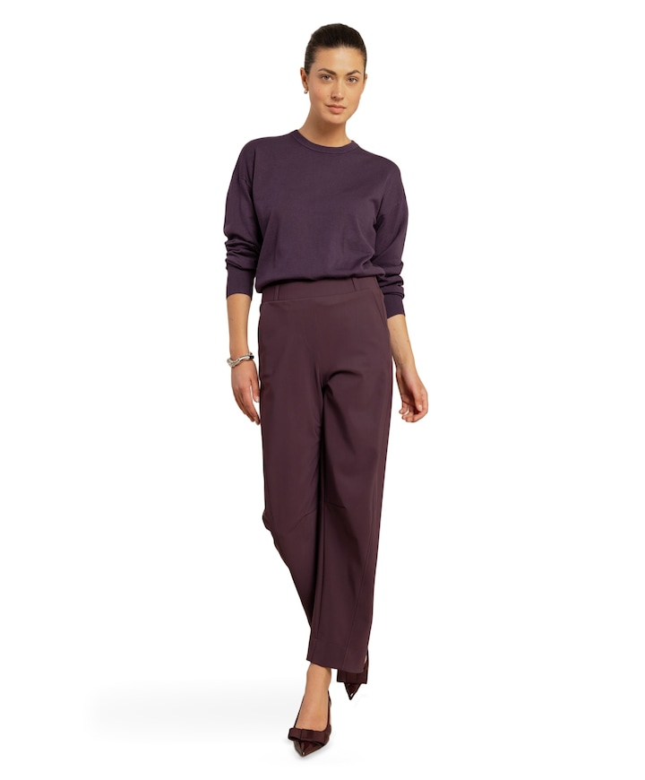 Marlis bonded barrel dames broek bordeaux