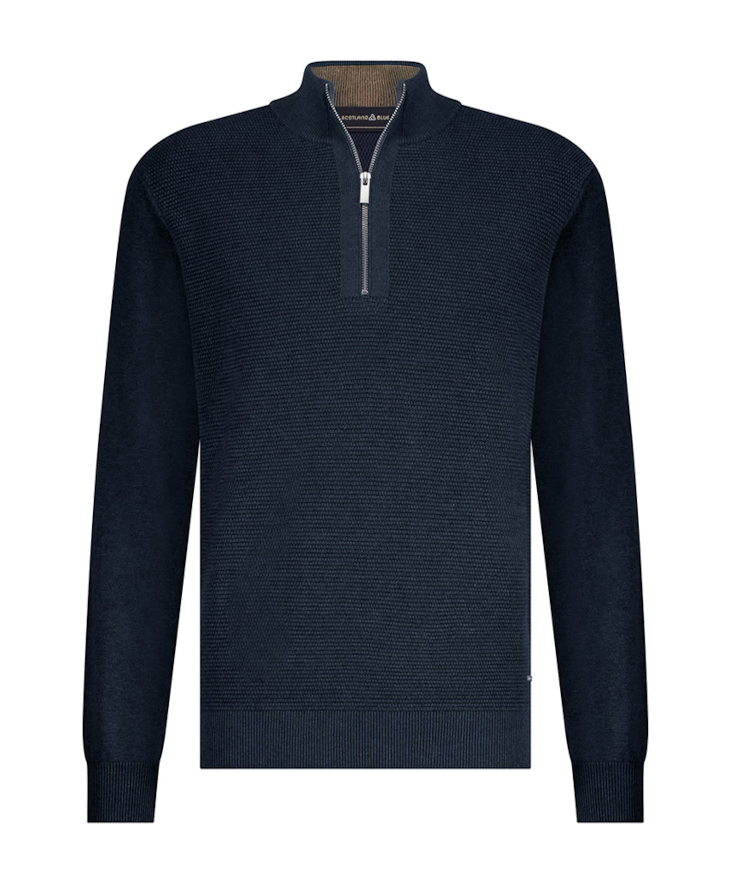 Heren trui met rits blauw