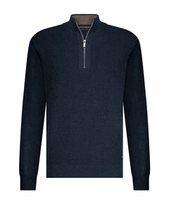 Heren trui met rits blauw
