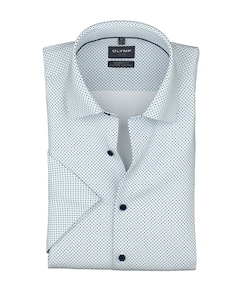 Heren overhemd korte mouw blauw