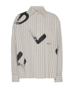 Heren overhemd lange mouw grijs