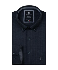 Heren overhemd lange mouw blauw