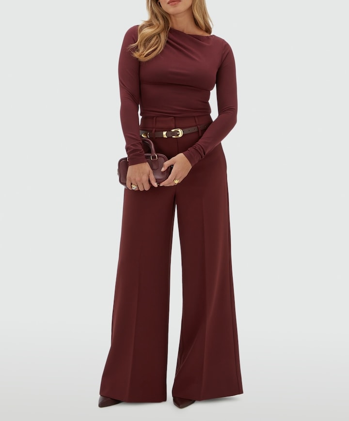 Dames longsleeve bordeaux