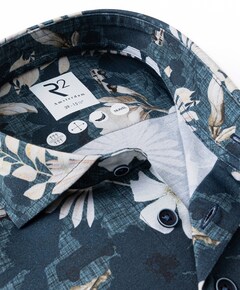 Heren overhemd lange mouw blauw