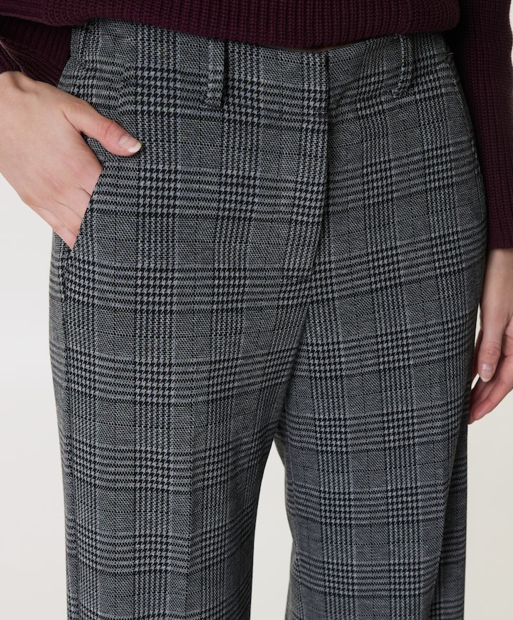 Wide leg Feminine dames broek grijs